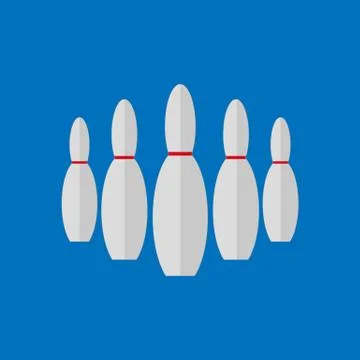 Simple Flat Style Bowling Pins Sport Vector Illustration Graphic Stock Illustration