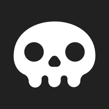 Simple flat style design skull icon sign vector illustration isolated on black Stock Illustration