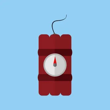 Simple Flat Style Dynamite Explosive Vector Illustration Graphic Stock Illustration