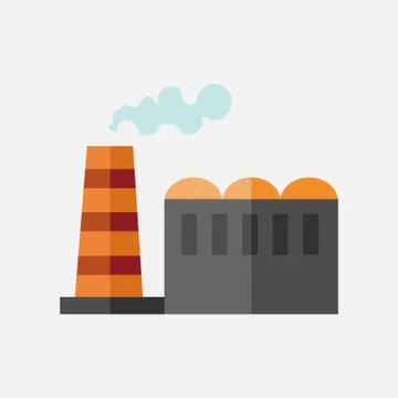 Simple Flat Style Factory Building Mining Vector Illustration Graphic Stock Illustration