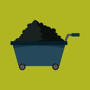 Simple Flat Style Mining Transport Vector Illustration Graphic Stock Illustration