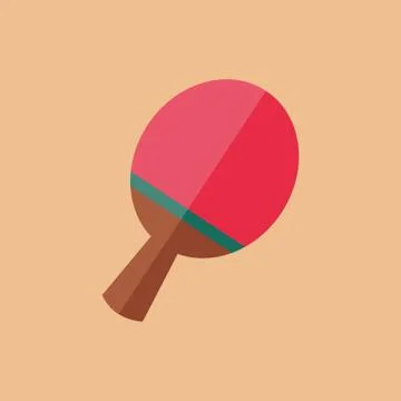 Simple Flat Style Ping Pong Racket Bat Sport Vector Illustration Graphic Stock Illustration