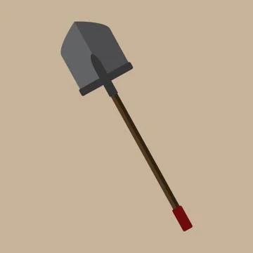 Simple Flat Style Shovel Mining Vector Illustration Graphic Illustrazione stock