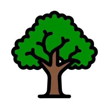 Simple flat style tree design Stock Illustration
