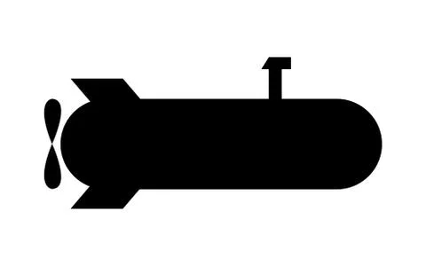 Simple flat submarine icon Stock Illustration