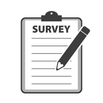 Simple flat survey icon with clipboard and pencil イラスト素材