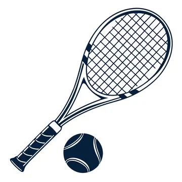 Simple Flat Tennis Racket Illustration Stock Illustration