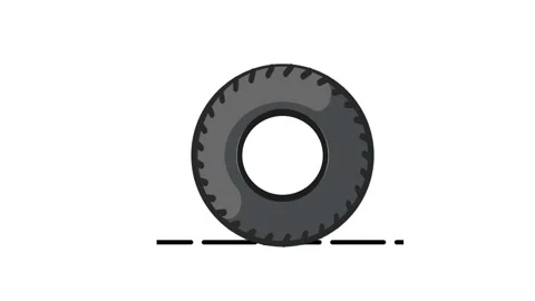 Simple Flat Tire Icon Stock Footage 343509260