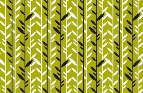 Simple flat tropical bamboo pattern Illustrazione stock