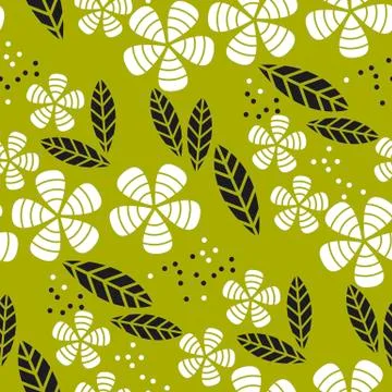 Simple flat tropical flower pattern イラスト素材