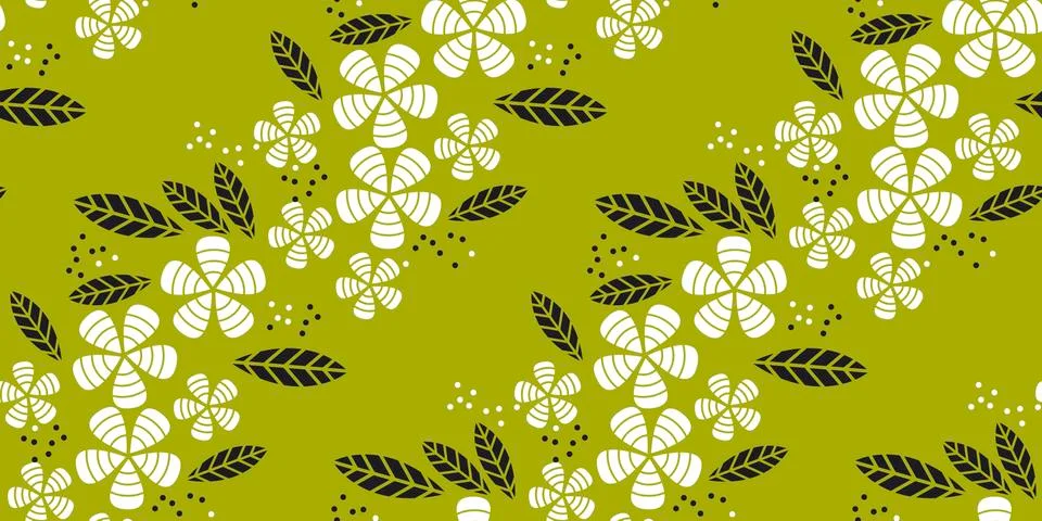 Simple flat tropical flower pattern イラスト素材