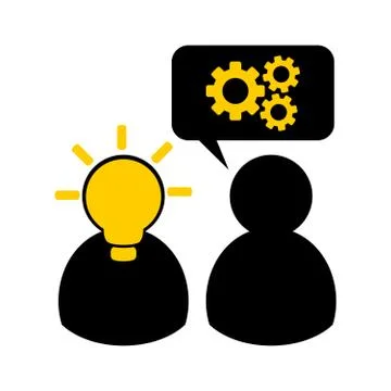 Simple flat vector icon - concept of teamwork, counseling, sharing an ideas Stock Illustration