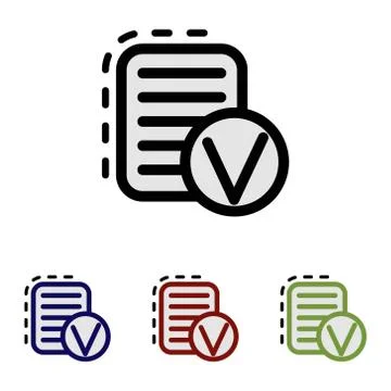 Simple flat vector icon of the document quality check イラスト素材