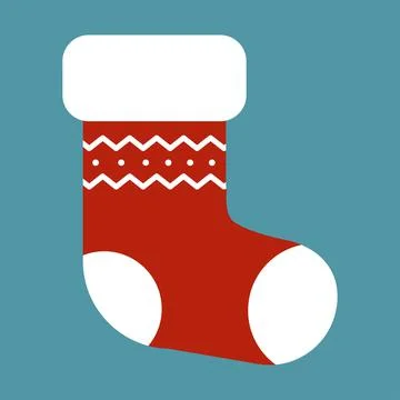 Simple flat vector illustration of a Christmas boot Stock Illustration