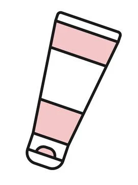 Simple flat vector illustration of cream tube. Facial scrub. Cosmetical tools Stock Illustration