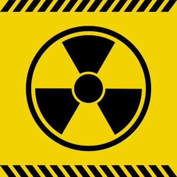Simple flat vector illustration  of nuclear warning sign Stock Illustration