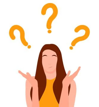 Simple flat vector illustration of question dilemma problem concept, isolated Stock Illustration