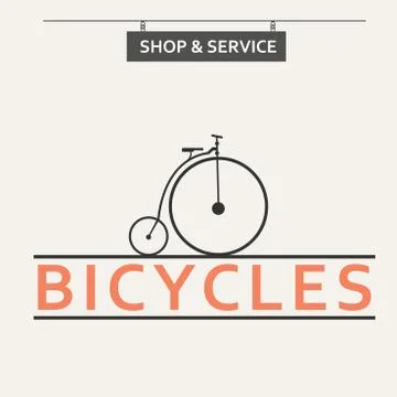 Simple flat vector images bike on the background Stock Illustration