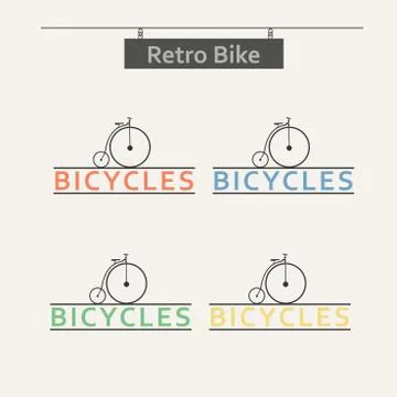Simple flat vector images bike on the background Stock Illustration