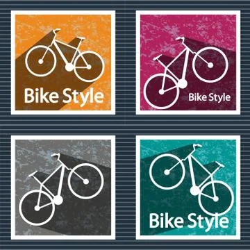 Simple flat vector images bike on the background Stock Illustration