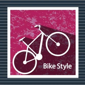 Simple flat vector images bike on the background Stock Illustration