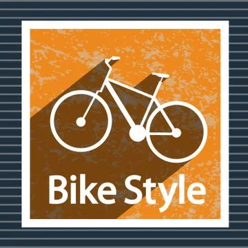 Simple flat vector images bike on the background Stock Illustration