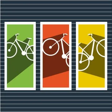 Simple flat vector images bike on the background Stock Illustration