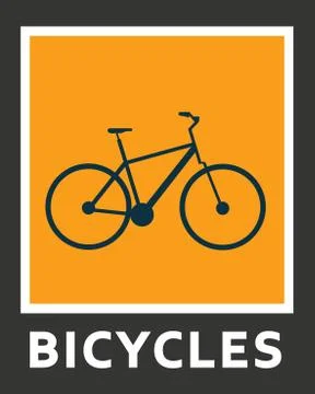 Simple flat vector images bike on the background Stock Illustration