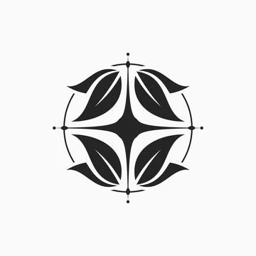 Simple flat vector logo design florist emblem Stock Illustration