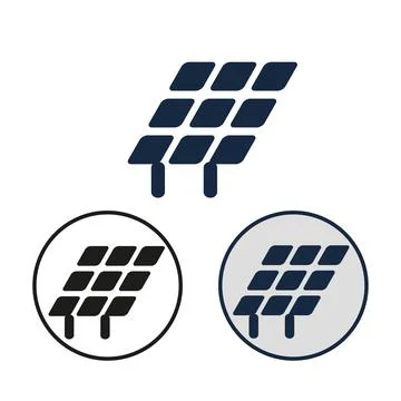 Simple flat vector solar cell icon Stock Illustration