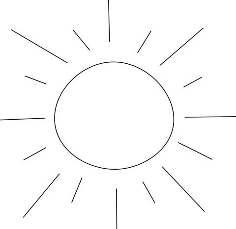 Simple flat vector sun icon Stock Illustration