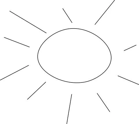 Simple flat vector sun icon Illustrazione stock