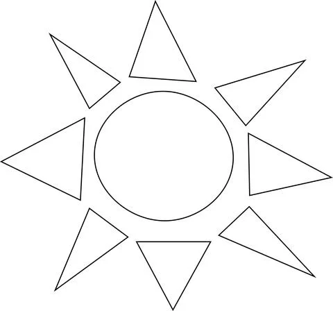 Simple flat vector sun icon Stock Illustration