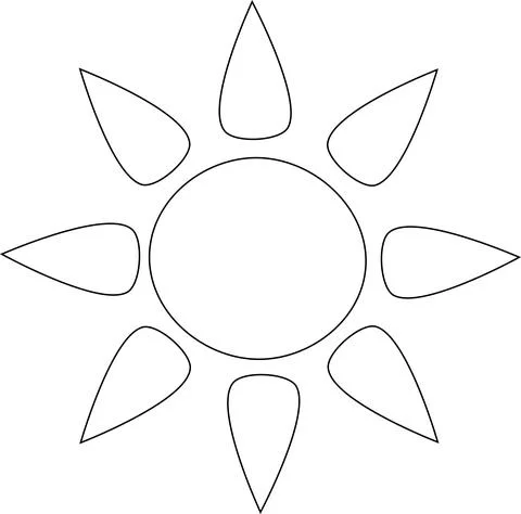 Simple flat vector sun icon Stock Illustration