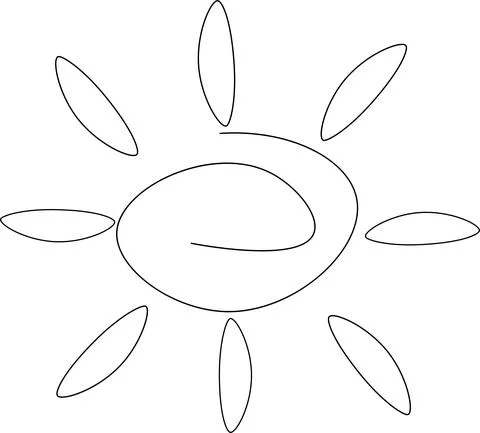 Simple flat vector sun icon Stock Illustration