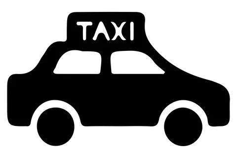 Simple Flat Vector Transportation Symbol Taxi In Clean Black And White Design 스톡 일러스트