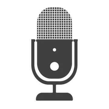 Simple flat voice recording microphone icon or symbol Stock-Illustration