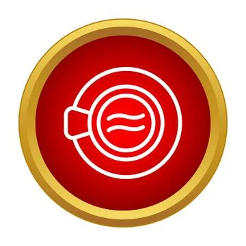 Simple flat washing machine icon on red button 스톡 일러스트