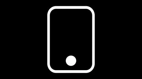 Simple flat white color mobile phone icon isolate on black. Illustrazione stock