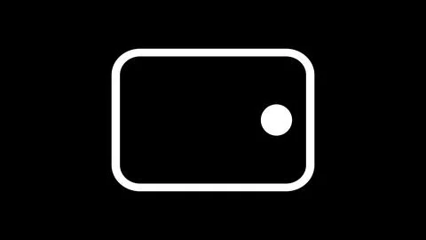 Simple flat white color mobile phone icon isolate on black. Illustrazione stock