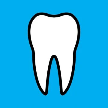 Simple flat white tooth illustration. Vector illustration Stock Illustration