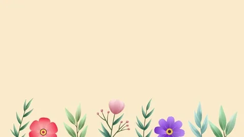 Simple floral animation on pastel background Stock Footage 280777953