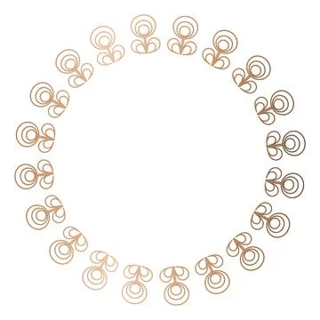 Simple floral linear golden frame, design elements Stock Illustration