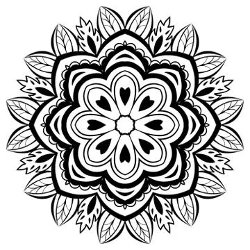 Simple floral mandala. Stock Illustration