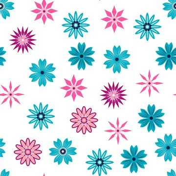 Simple floral ornament. Abstract vector seamless pattern with large flowers.. Stockillustratie