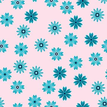 Simple floral ornament. Abstract vector seamless pattern with large flowers.  Illustrazione stock