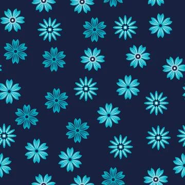 Simple floral ornament. Abstract vector seamless pattern with large flowers.  Illustrazione stock
