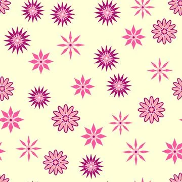 Simple floral ornament. Abstract vector seamless pattern with large flowers.. Illustrazione stock