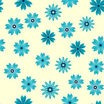 Simple floral ornament. Abstract vector seamless pattern with large flowers.. Illustrazione stock