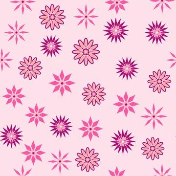 Simple floral ornament. Abstract vector seamless pattern with large flowers.. Illustrazione stock